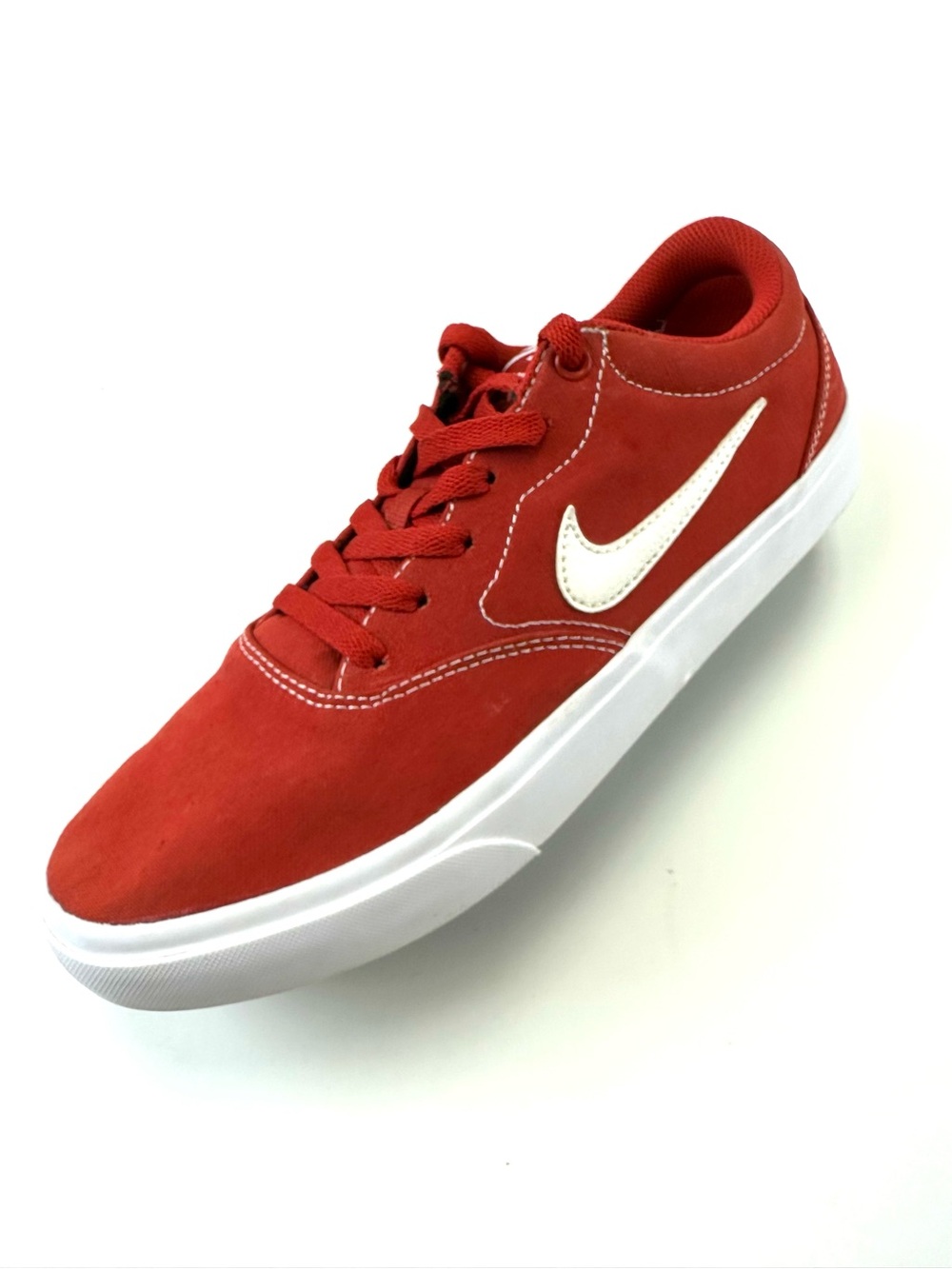 Nike SB Charge Red Canvas Low Top Skate Sneakers Mens Size 9